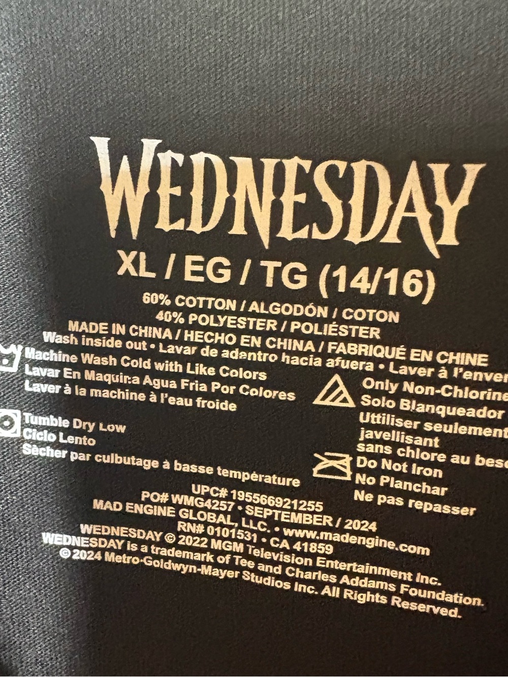 {EUC} Wednesday Addams Graphic Tee - Black - Small - Picture 3 of 5